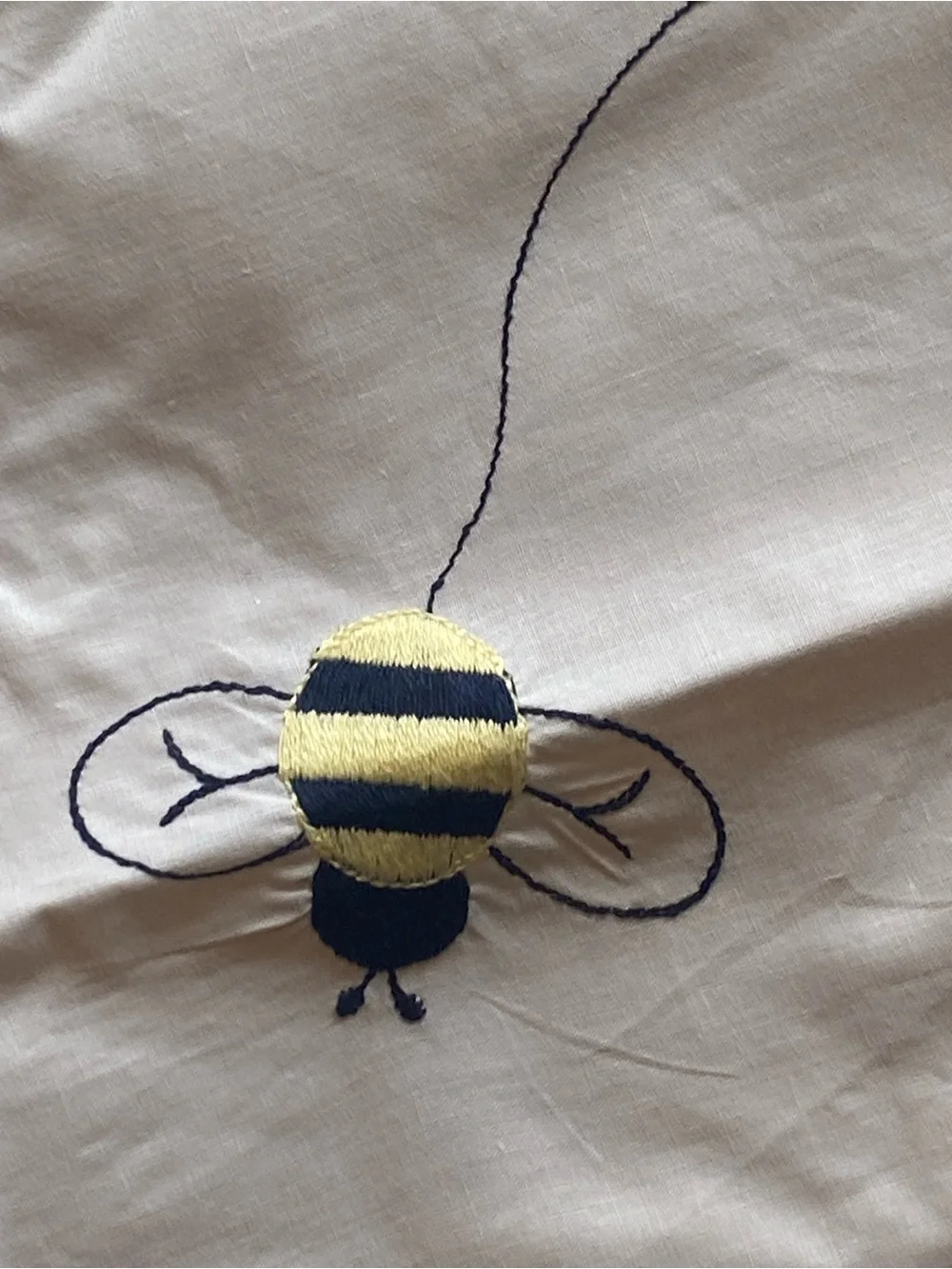NEW Hand Embroidered Cotton Valance & Tier Set Ladybug Bee Dragonfly Cottage